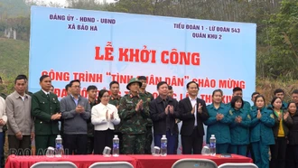 Bảo Hà khởi công nâng cấp tuyến đường “Tình quân dân” chào mừng Đại hội Đảng toàn quốc lần thứ XIV