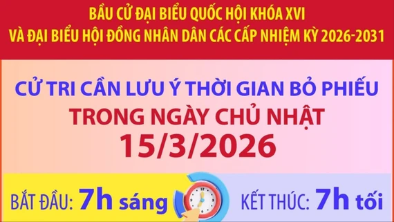 Cử tri cần lưu ý thời gian bỏ phiếu trong ngày Chủ Nhật 15/3/2026