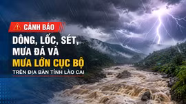 Cảnh báo dông, lốc, sét, mưa đá và mưa lớn cục bộ trên địa bàn tỉnh Lào Cai trong 3 giờ tới