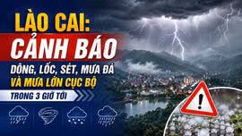 Lào Cai: Cảnh báo dông, lốc, sét, mưa đá và mưa lớn cục bộ trong 3 giờ tới