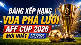 Bảng xếp hạng Vua phá lưới AFF Cup 2026 mới nhất 2/8/2026