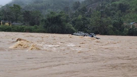 Quảng Trị: Tự mở rào chắn để qua cầu tràn, tài xế container bị lũ cuốn mất tích