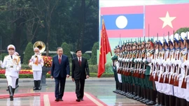 Tổng Bí thư Tô Lâm chủ trì lễ đón Tổng Bí thư, Chủ tịch nước Lào Thongloun Sisoulith