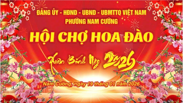 Phường Nam Cường sẽ tổ chức Hội chợ hoa đào xuân Bính Ngọ, năm 2026
