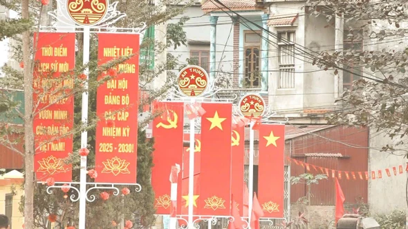Rợp sắc cờ hoa chào mừng Đại hội toàn quốc lần XIV của Đảng
