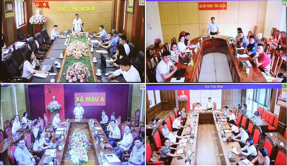 Đại biểu các xã, phường phát biểu trực tuyến. anh-3.jpg