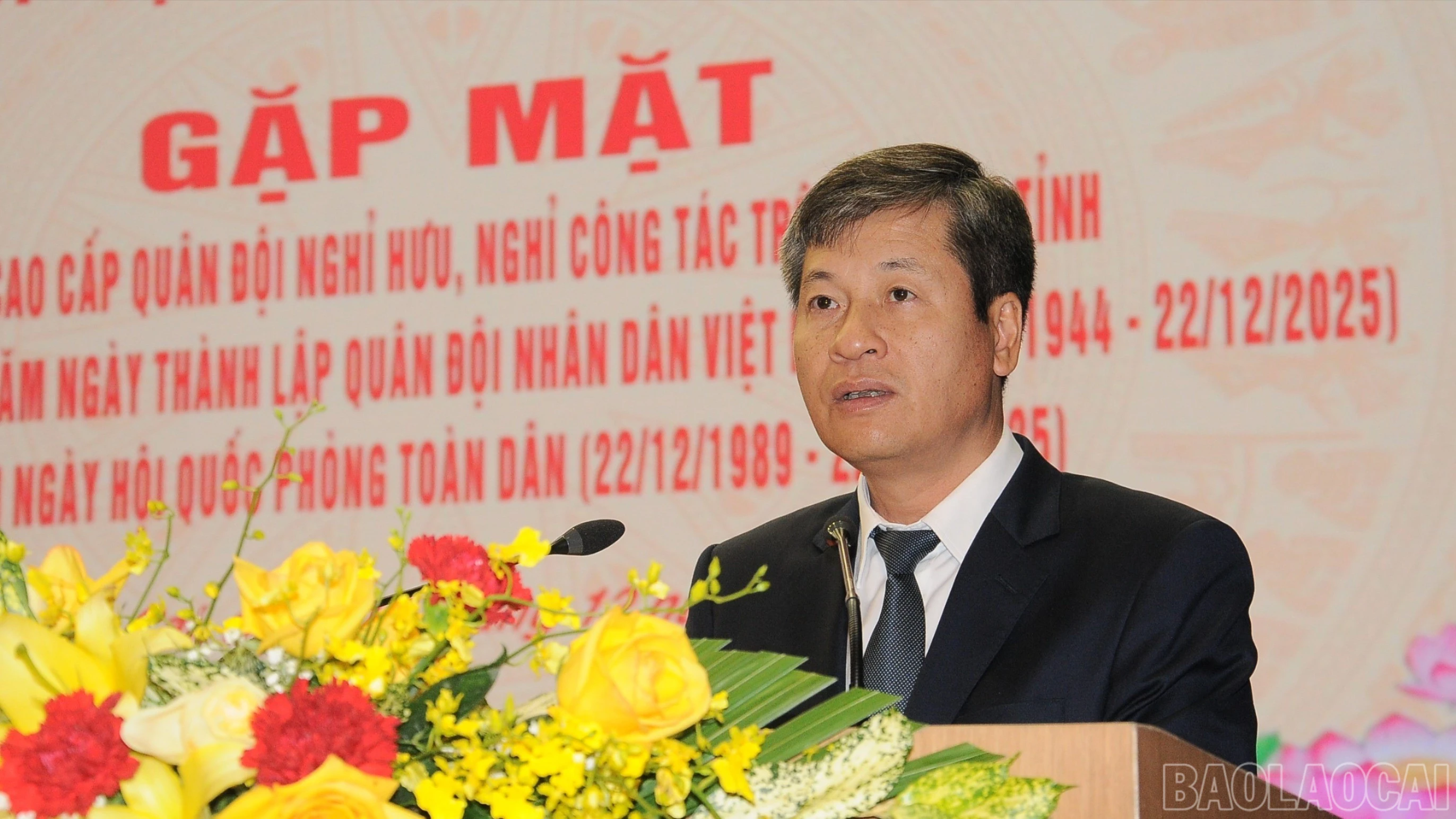 Đồng chí Ngô Hạnh Phúc - Phó Chủ tịch UBND tỉnh phát biểu tại buổi gặp mặt.