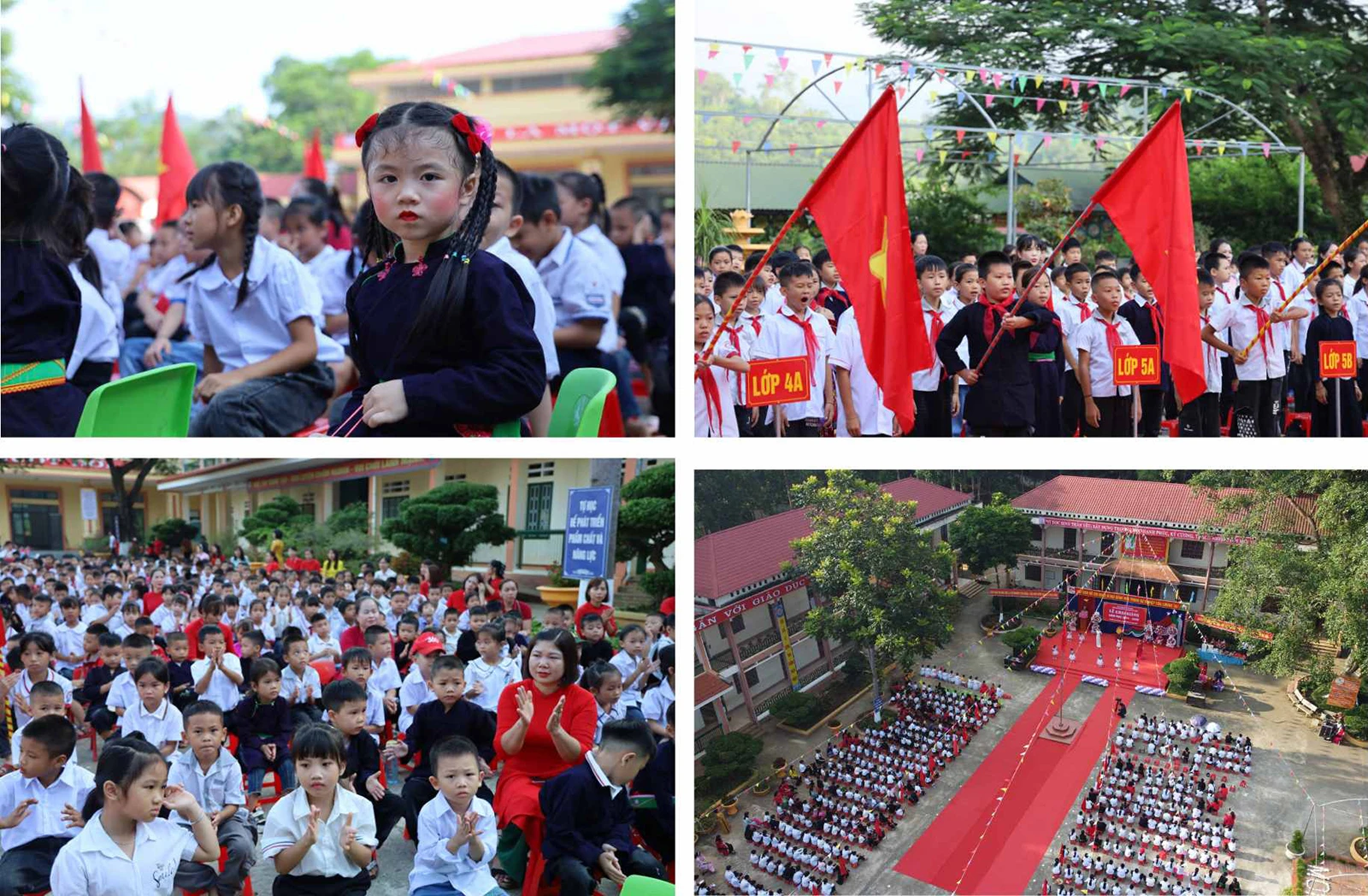 Học sinh các trường trên địa bàn xã Khánh Yên Thượng trong ngày khai giảng.