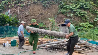 Công an xã Phong Dụ Thượng khẩn trương giúp dân khắc phục hậu quả mưa dông