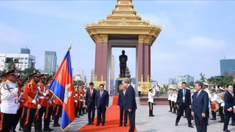 Tổng Bí thư Tô Lâm đặt vòng hoa tại Đài Độc lập, Đài tưởng niệm cố Quốc vương Norodom Sihanouk, Đài Hữu nghị Campuchia - Việt Nam