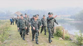 Quân khu 2 kiểm tra chuẩn bị diễn tập phòng thủ dân sự tại Lào Cai