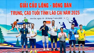 Bế mạc Giải Cầu lông - Bóng bàn trung cao tuổi tỉnh Lào Cai năm 2025
