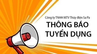 Công ty TNHH MTV Thủy điện Sa Pa thông báo tuyển dụng lao động