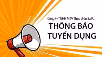Công ty TNHH MTV Thủy điện Sa Pa thông báo tuyển dụng lao động