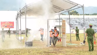 Cụm 3 phường Nghĩa Lộ, Trung Tâm, Cầu Thia tổ chức Hội thi phòng cháy chữa cháy