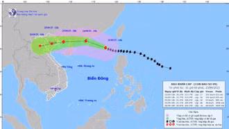 Bão số 9 giật trên cấp 17 hướng vào Bắc Bộ, cảnh báo mưa lớn trên 400 mm