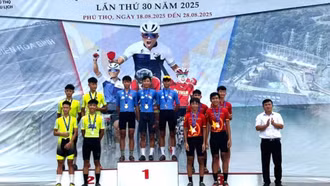 Xe đạp Lào Cai giành giải Nhì toàn đoàn Giải Vô địch Xe đạp đường trường và địa hình trẻ quốc gia lần thứ 30 năm 2025