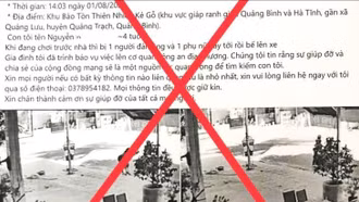 Công an cảnh báo thủ đoạn tung tin thất thiệt bắt cóc trẻ em để kêu gọi từ thiện