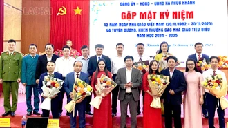 Xã Phúc Khánh tổ chức gặp mặt, tuyên dương, khen thưởng các nhà giáo tiêu biểu