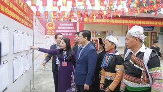 Tính đến 14 giờ 30 phút đã có khoảng 61,76 triệu cử tri tham gia bỏ phiếu, đạt hơn 80%