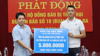 Xã Lục Yên quyên góp gần 132 triệu đồng ủng hộ đồng bào bị thiệt hại bão lũ