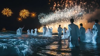 Đón Giao thừa ở Brazil: Nhảy qua bảy con sóng để gửi điều ước