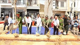 Bộ Công an khởi công xây dựng nhà tặng các hộ dân bị thiệt hại do bão số 13