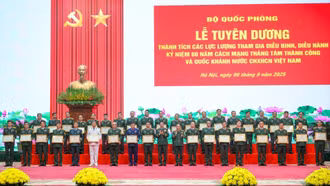 Tuyên dương các lực lượng tham gia diễu binh, diễu hành trong Lễ kỷ niệm 80 năm Cách mạng Tháng Tám thành công và Quốc khánh 2/9