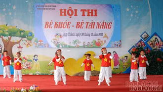 Sôi nổi Hội thi “Bé khỏe - Bé tài năng” Trường Mầm non Hợp Thành 