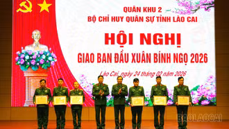 Bộ CHQS tỉnh Lào Cai giao ban đầu Xuân Bính Ngọ 2026