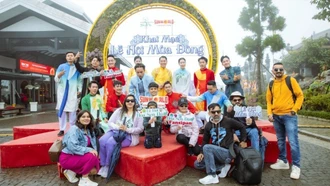 Du khách thích thú săn mây, check in hoa Sen đá trên đỉnh Fansipan