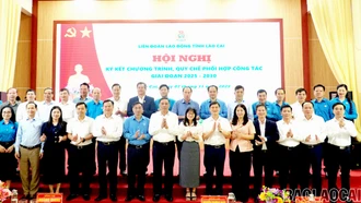 Liên đoàn Lao động tỉnh tổ chức ký kết Quy chế phối hợp công tác giai đoạn 2025 - 2030