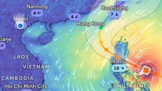 Bão Fung-Wong, giật trên cấp 17, gần Biển Đông