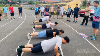 Hạt Kiểm lâm khu vực Văn Bàn tổ chức kiểm tra rèn luyện sức khỏe cho cán bộ, công chức năm 2026