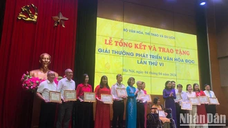 Trao giải thưởng Phát triển văn hóa đọc lần thứ VII vào đầu tháng 4