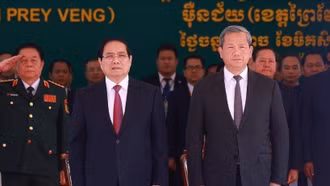 Thủ tướng Phạm Minh Chính và Thủ tướng Campuchia dự khai trương cặp cửa khẩu