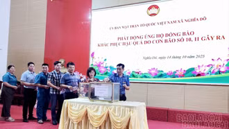 Xã Nghĩa Đô phát động ủng hộ đồng bào bị ảnh hưởng mưa lũ