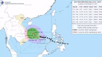 Thời tiết ngày 27/11: Bão số 15 mạnh cấp 12 giật cấp 15, di chuyển phức tạp trên Biển Đông