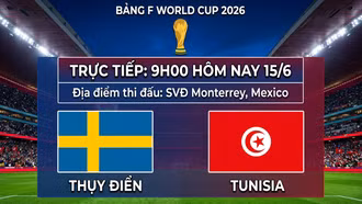 Trực tiếp bóng đá Thụy Điển vs Tunisia (9h00 hôm nay 15/6)