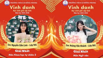 Chuyện về hai cô gái "vàng" của Trường THCS Lê Hồng Phong