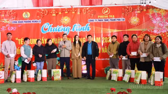 Trao 85 suất quà Tết cho công nhân Công ty TNHH Thực phẩm Phú Tài