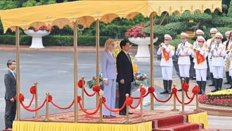 Chủ tịch nước Lương Cường chủ trì lễ đón cấp Nhà nước Toàn quyền Australia Sam Mostyn