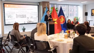 Phái đoàn Việt Nam tại Liên hợp quốc thông tin tới báo chí quốc tế về Đại hội XIV của Đảng