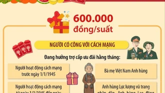 Hai mức quà tặng cho người có công với cách mạng nhân dịp Tết Bính Ngọ