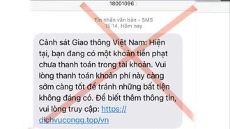 Lừa đảo thông báo lỗi vi phạm giao thông