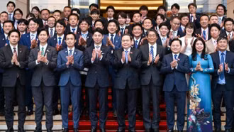 Chủ tịch Quốc hội Trần Thanh Mẫn tiếp Đoàn đại biểu Ban Thanh niên Đảng Dân chủ Tự do Nhật Bản