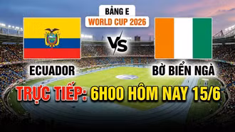 Trực tiếp bóng đá Bờ Biển Ngà vs Ecuador (6h00 hôm nay 15/6)