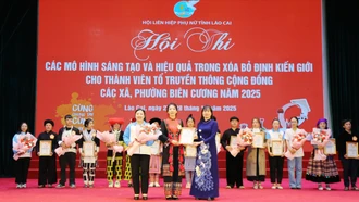 Phường Lào Cai đoạt giải Nhất Hội thi “Các mô hình sáng tạo và hiệu quả trong xóa bỏ định kiến giới cho thành viên tổ truyền thông cộng đồng các xã, phường biên cương năm 2025"
