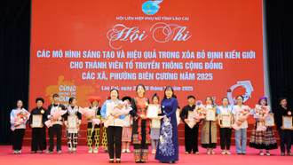 Phường Lào Cai đoạt giải Nhất Hội thi “Các mô hình sáng tạo và hiệu quả trong xóa bỏ định kiến giới cho thành viên tổ truyền thông cộng đồng các xã, phường biên cương năm 2025"