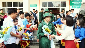 Các địa phương gặp mặt công dân lên đường nhập ngũ